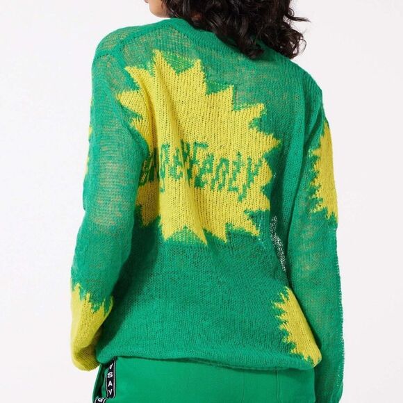 NWT Savage X Fenty Knittin Pretty Loose Knit Sweater Size XS Green Yellow NEW - Picture 7 of 15